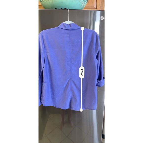 Chico’s Blouse Top Women’s 0 Silk Blend Button Up Long Sleeve Pockets Shirt - Picture 7 of 8